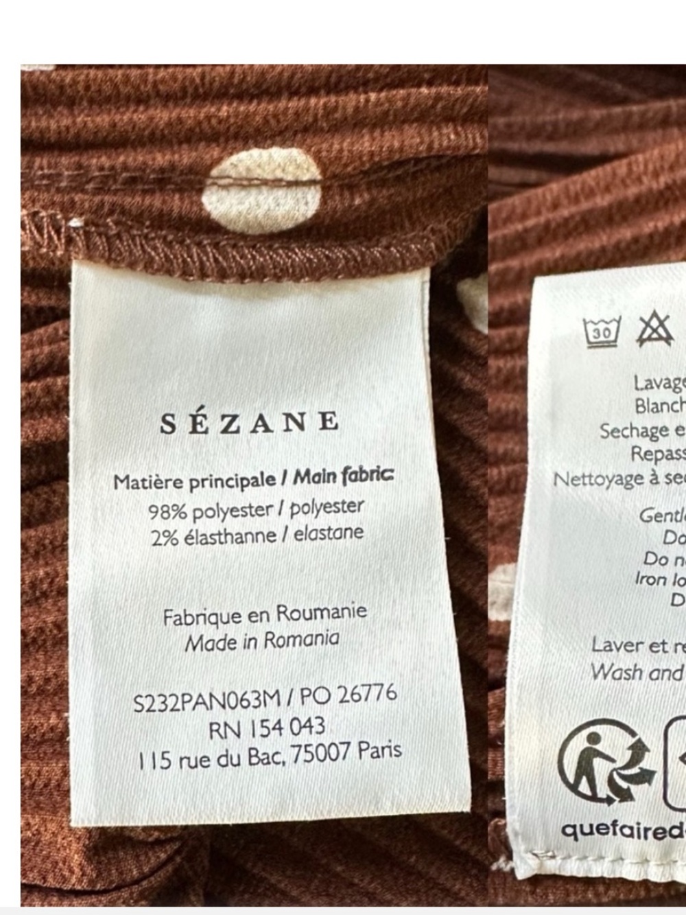 Sezane Nikki Pleated Shirt in Brown and Ecru Polka Dots Size 36 US 4 - Picture 7 of 11